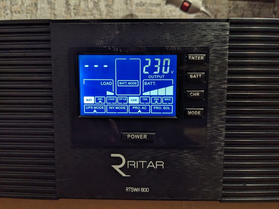 Інвертор / ДБЖ / UPS / безперебійник Ritar RTSWrl-600