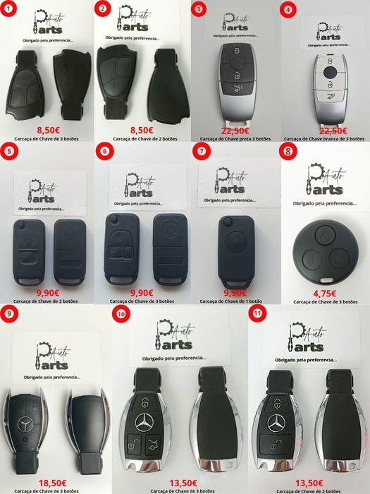 Carcaça / Capa / Caixa de chaves Mercedes - Benz / Smart