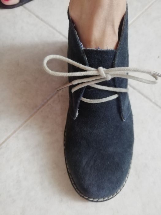 Botas elegantes de camurça azuis