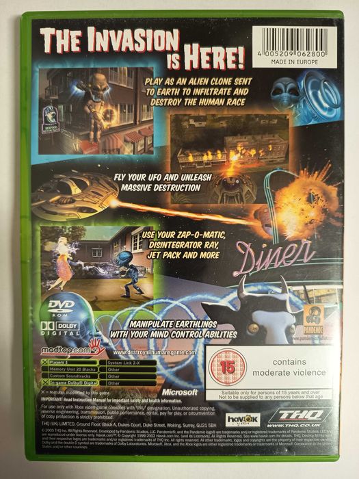 Destroy All Humans XBOX Classic (Original) angielska komplet