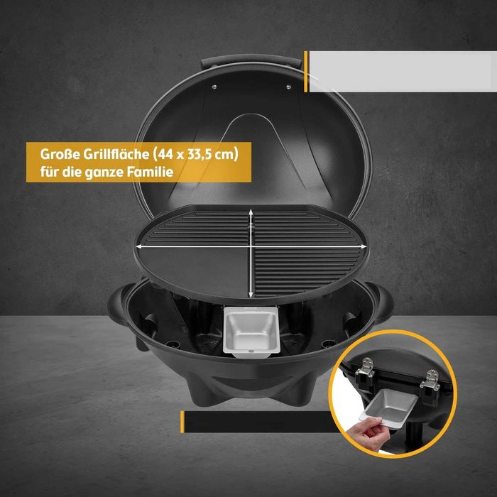Grill Elektryczny Stojący First Austria 2400W Ogrodowy Balkonowy 2w1