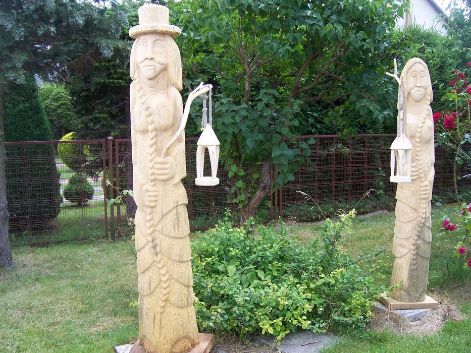 Rzeźby Ogrodowe Z Drewna , Dekoracje Ogrodowe