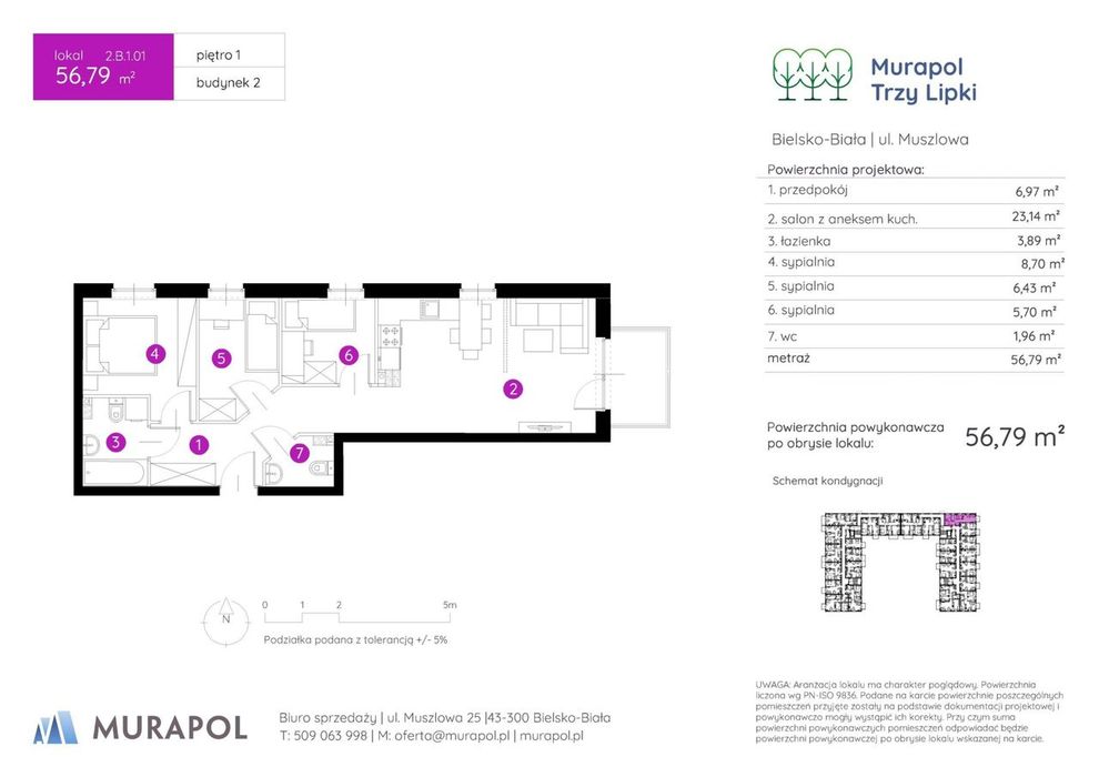 4-pokojowe mieszkanie 56m2 + balkon