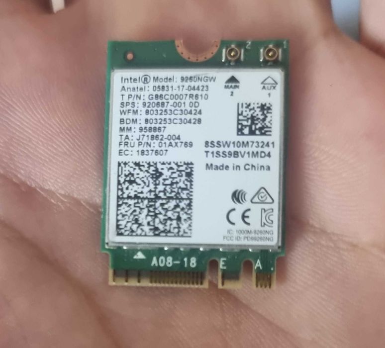 Intel 9260AC Placa WiFi  9260NGW – FRU 01AX769 – Bluetooth 5.0
