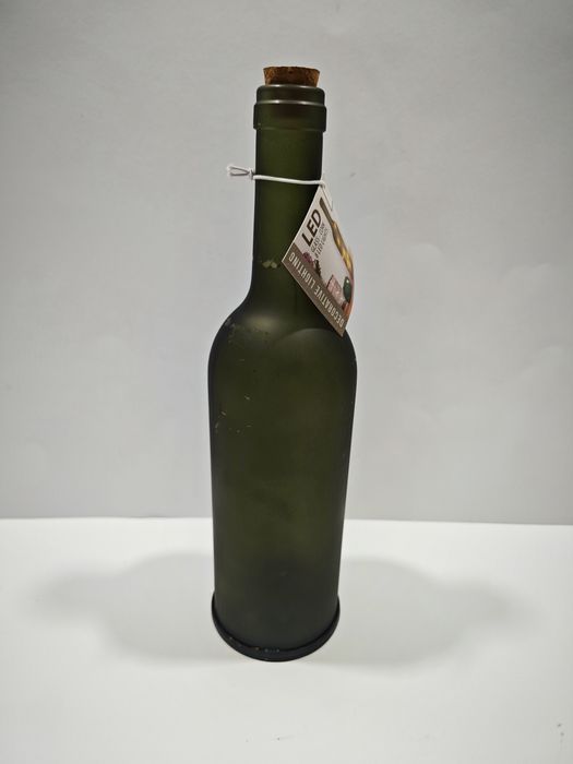 Matowa Butelka Ze Światłem Led 28 Cm Zielona