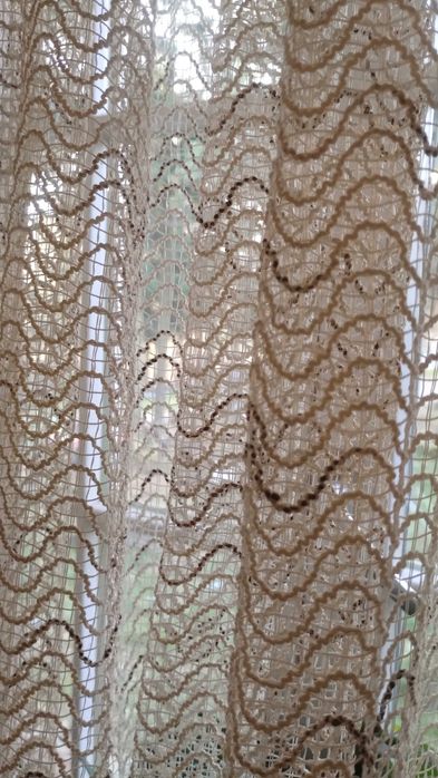 Duża Firanka ecru 8,8 m Szerokości, 2.35 wys, taśma i obciążniki