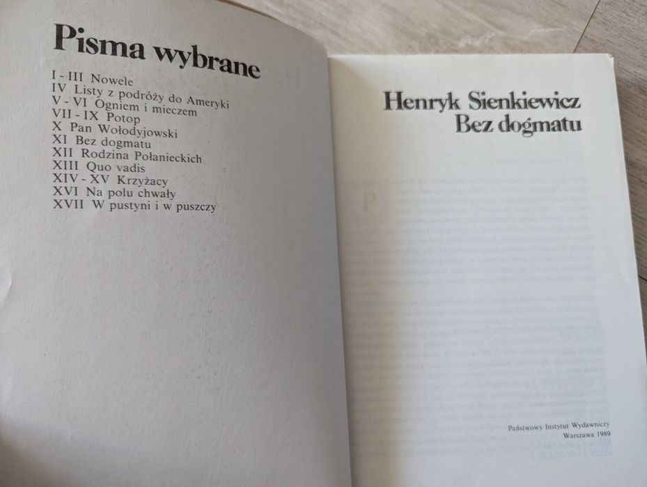 H. Sienkiewicz, Bez dogmati