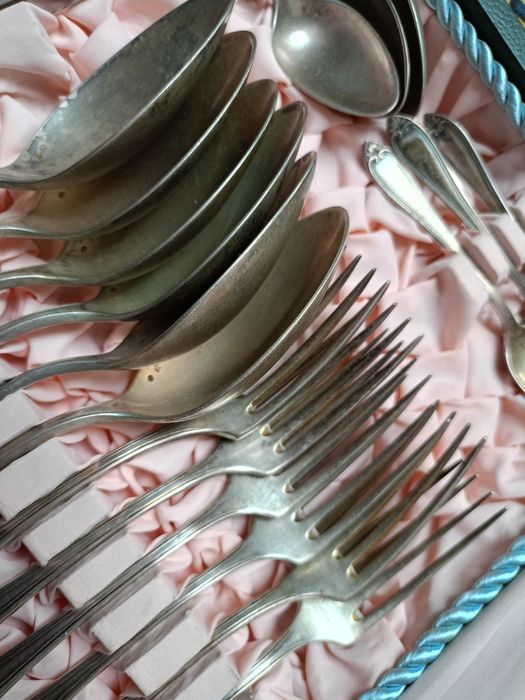 Łyżki srebrne, srebro Sztućce Fraget 800