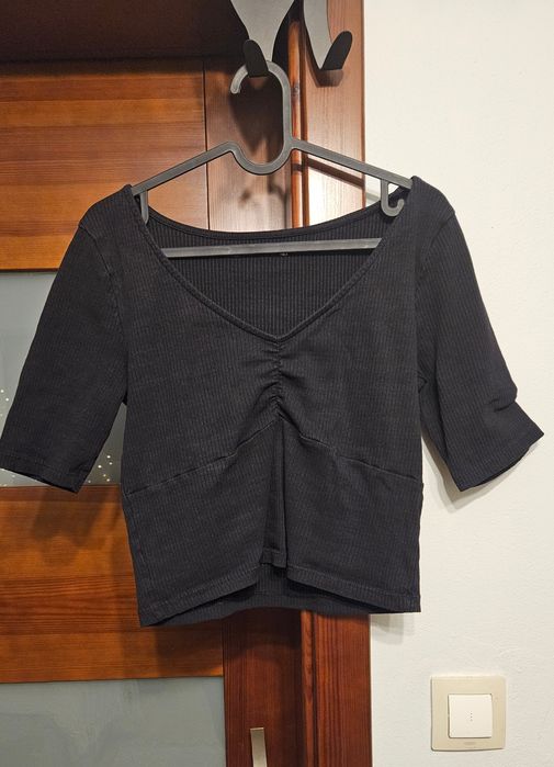 Czarny top rękaw 3/4