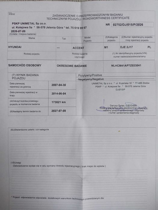 Hyundai Accent 1.4 benzyna sedan 2007r
