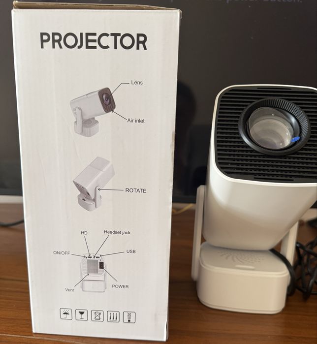 Projetor LCD HD com Wi-Fi 6 e Bluetooth 5.0