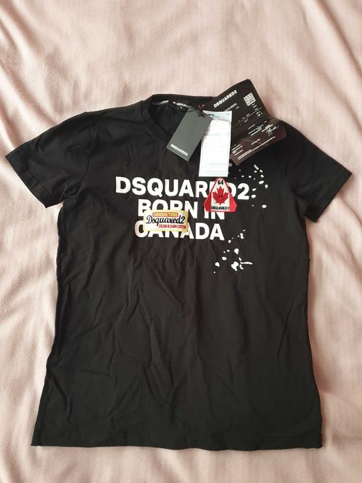 NOWA Koszulka t-shirt firmy DSQUARED 2 czarna z metkami rozmiar S