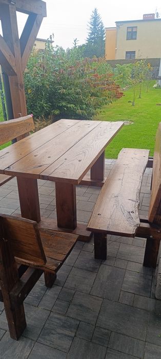 Meble ogrodowe dębowe zestaw