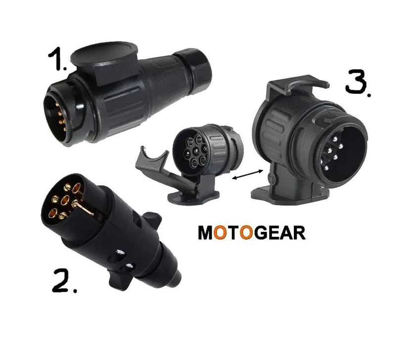 Wtyczka 7 pin 13 pin adapter redukcja przejściówka gniazdo przyczepa przyczepka