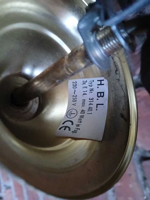 3 ramienny żyrandol szklany styl Glamour rokoko Vintage