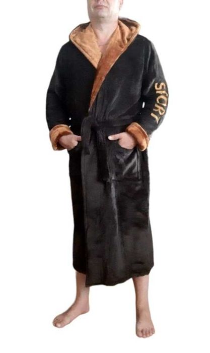 Махровий чоловічий халат з нашивкою 42-66 р