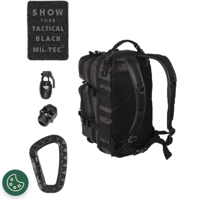 Mochila tática ASSAULT PACK SM TACTICAL - Preta 20L - MIL-TEC