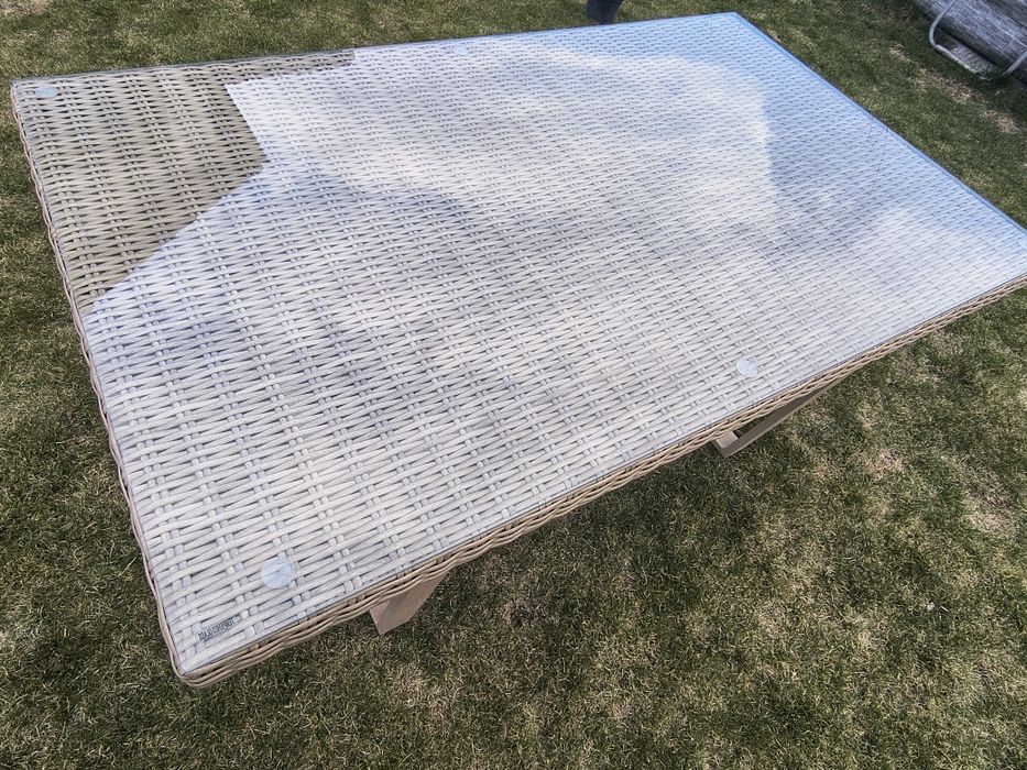 Stół ogrodowy technorattan 150x90 + szkło