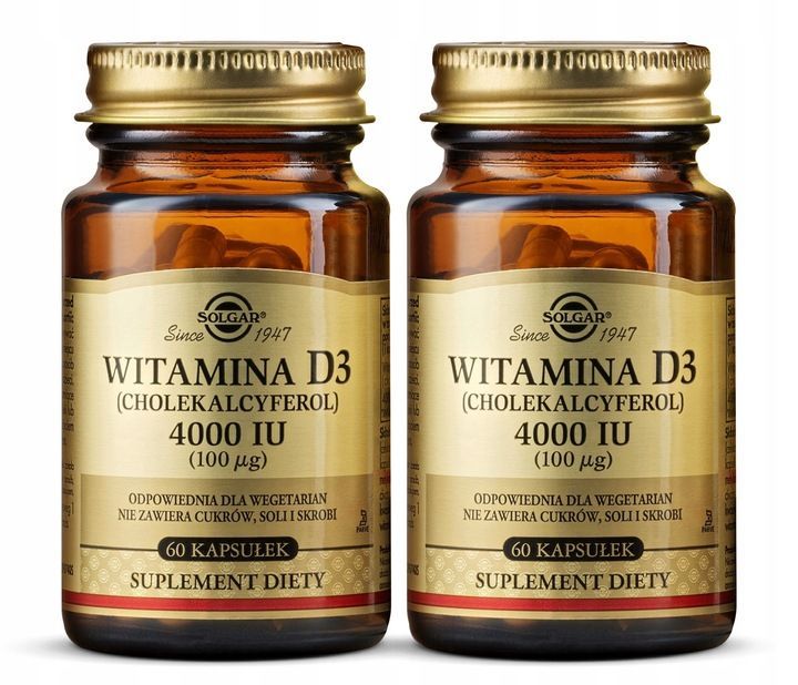 suplement diety solgar witamina d3 4000 iu 60 kapsułek x2