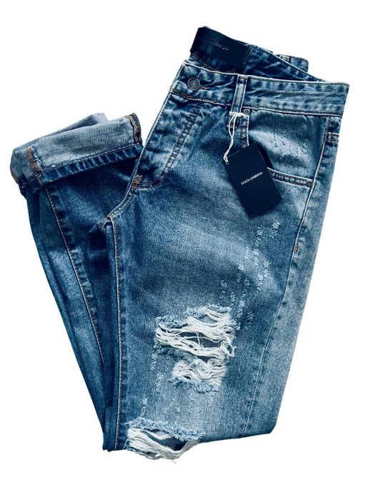Spodnie Jeansy Dsquared 2 DG Dolce G niebieskie z dziurami M, L