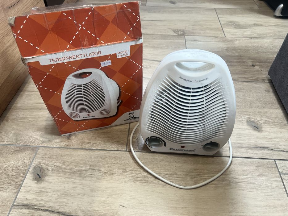 Termowentylator Ravensam FH-105 • 2000 W / 2 kW lub 1000 W / 1 kW• 3 tryby pracy• wentylator, ogrzewanie