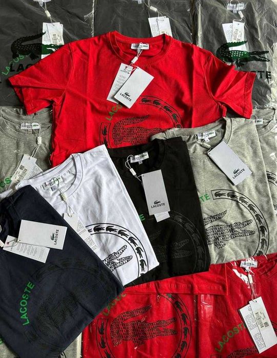 Męska koszulka tshirt Armani Lacoste Ralph Prada kolory krótki rękaw premium M-XXXL