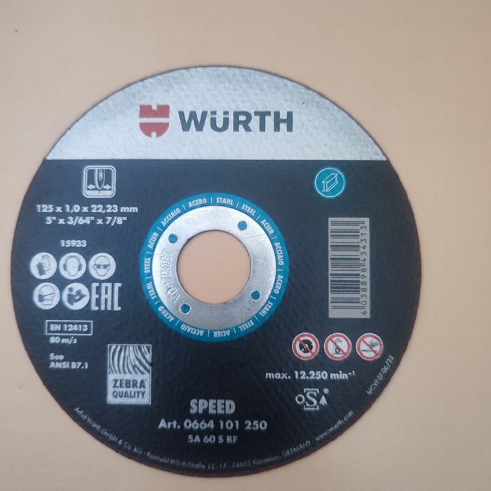 Круги відрізані  Wurth 125×1,0