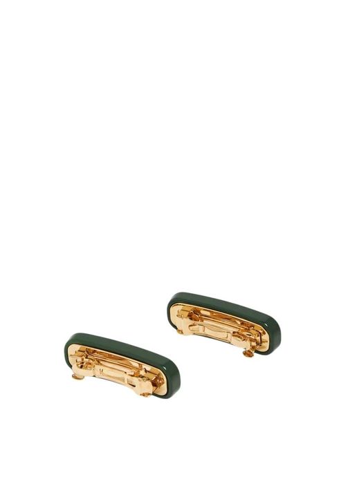 Шпильки Miu Miu Logo Lettering Hair Clips Green