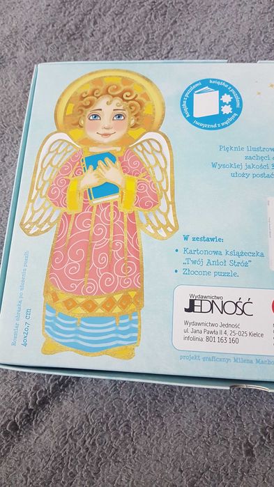 Twój Anioł Stróż, książeczka i złocone puzzle