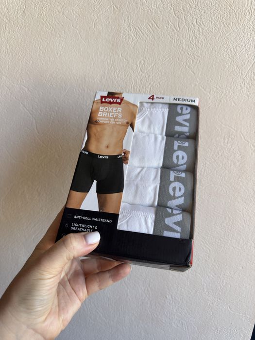 Чоловічі труси боксери Levi’s Cotton Stretch 4 pack Boxer Brief