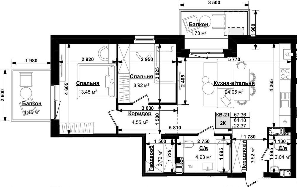 Продаж  кім. квартири VERO бічна вул. Стрийської 68.19
