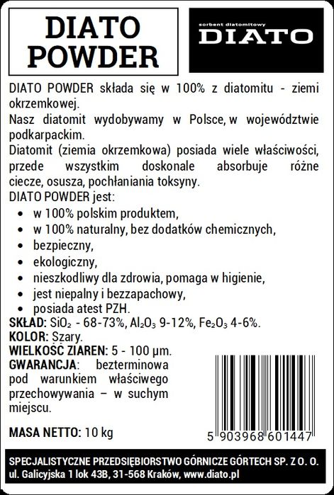Ziemia okrzemkowa 10kg drób ślimaki bio dezynfekcja