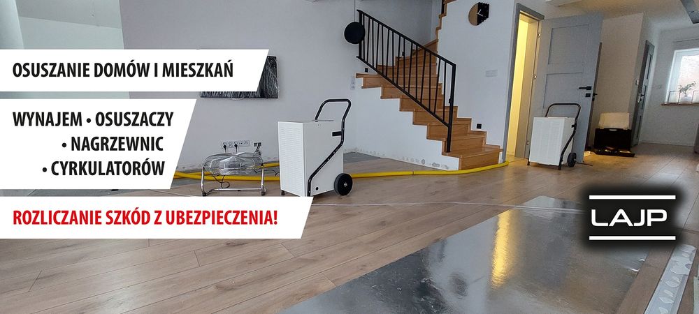 Osuszacz powietrza osuszanie  po zalaniu wynajem  osuszaczy