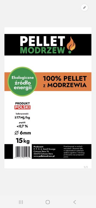 PELLET DRZEWNY IGLASTY Wysoka kaloryczność