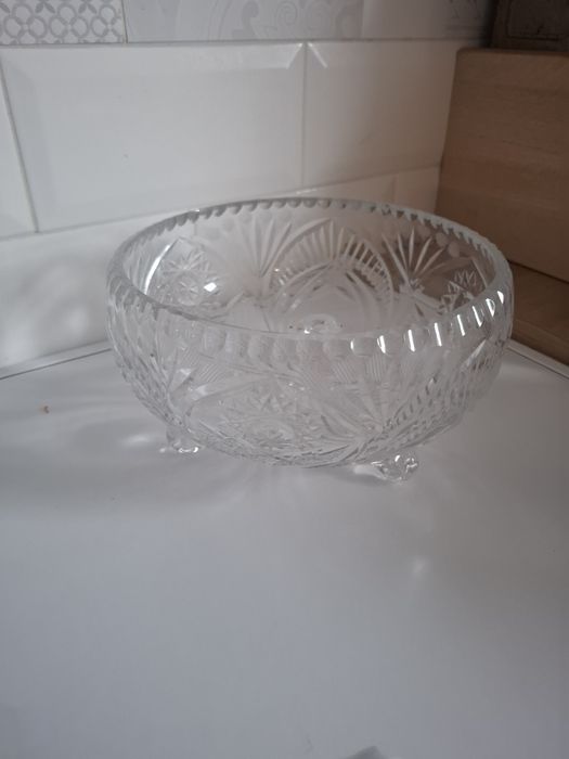 Kryształ PRL kryształowa bomboniera misa