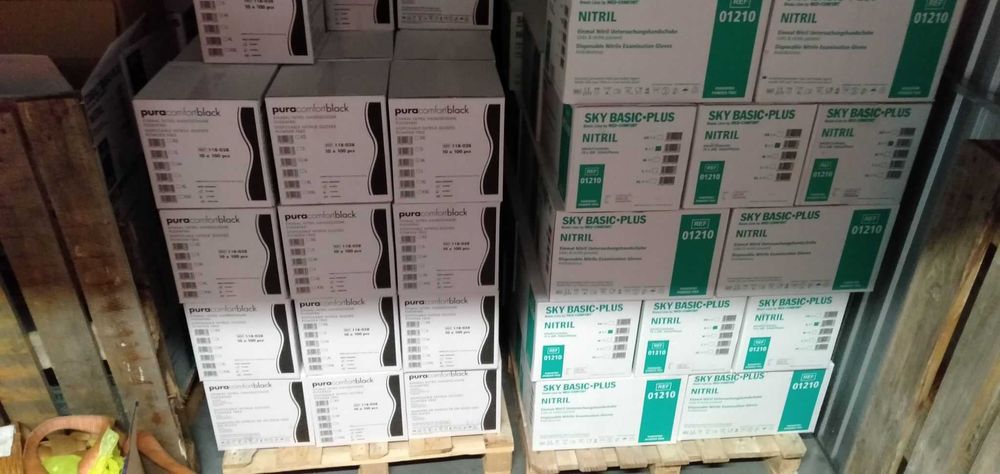 Rękawiczki nitrylowe S M L XL nitryle rękawice niebieskie czarne