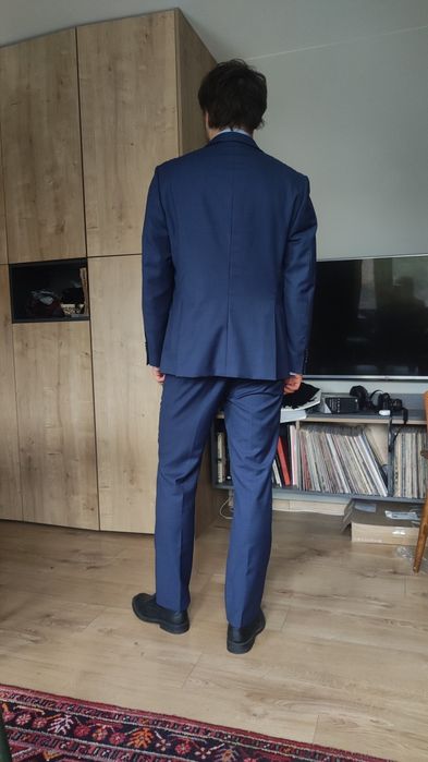 Garnitur komplet Lancerto Wełna Spodnie i marynarka klasyczny krój