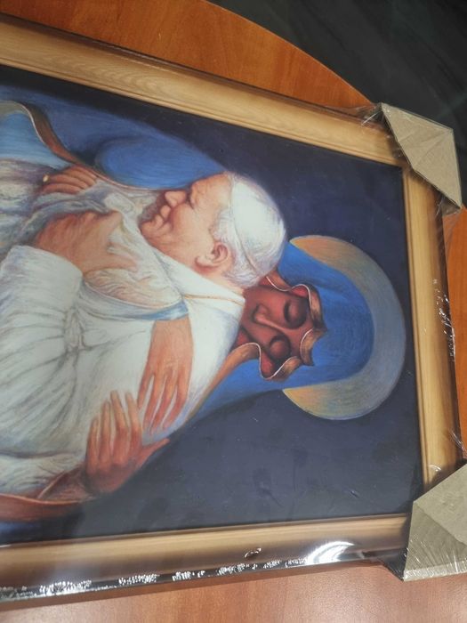Obraz Religijny Matka Boża i Jan Paweł II Obrazy religijne do modlitwy