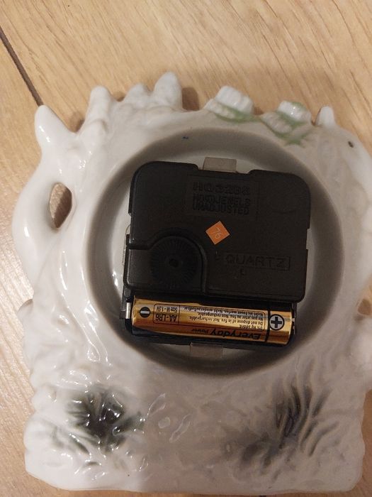 Zegar ceramiczny delfiny quartz biurkowy kominkowy vintage