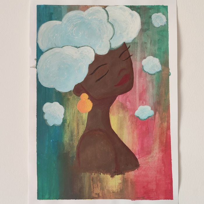 Pintura original tinta acrílica sobre papel