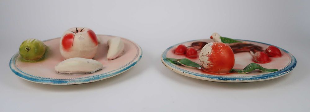 Par de pratos em faiança das Caldas / Barcelos - 19 cm
