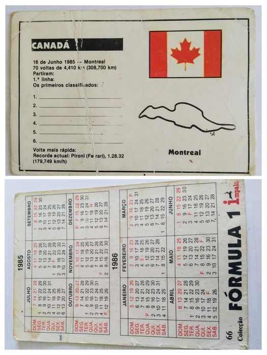 Circuito Automóvel, calendarios