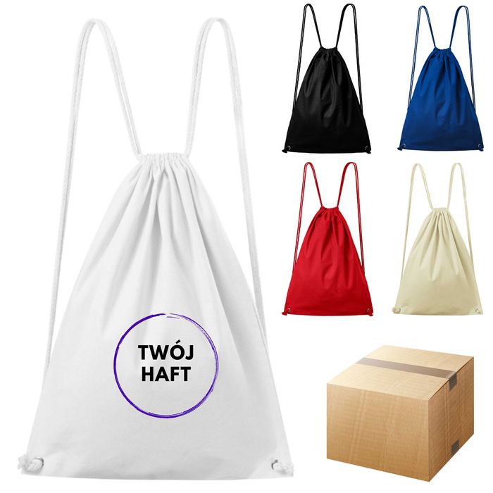 Plecak worek workoplecak szkolny sportowy haft nadruk LOGO FIRMY 10szt