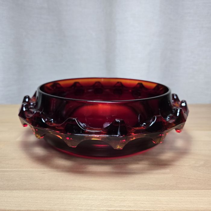 Duża misa Diatret J.S. Drost Ząbkowice rubinowa  PRL vintage retro