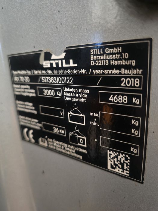 STILL RX 70 -3 T DIESEL kabina 5 sekcji triplex