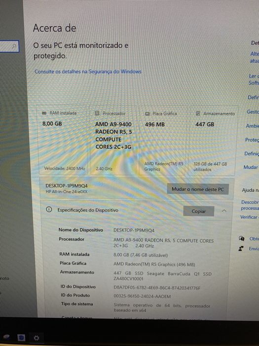 Computador HP AIO All in One
