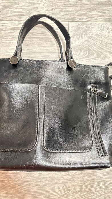 Продам деловая сумка портфель кожанная черная