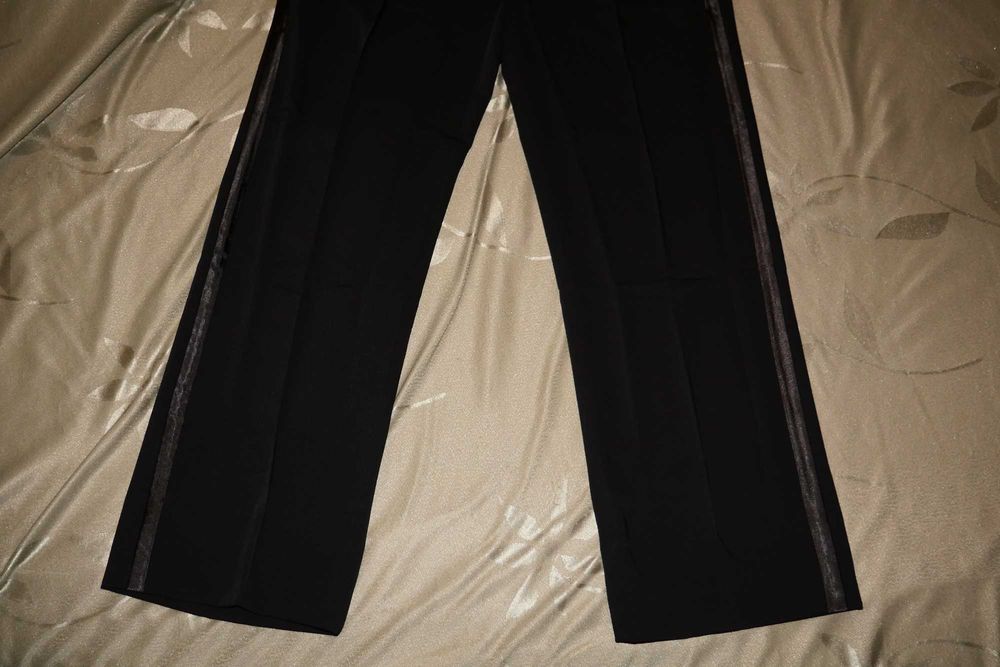 Nowe spodnie taneczne eleganckie galowe czarne kant lampas 170 / 176 / 182