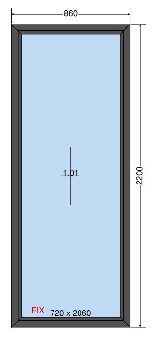Nowa witryna okno PCV 86x220 / 90x220 cm FIX ANTRACYT  i inne kolory