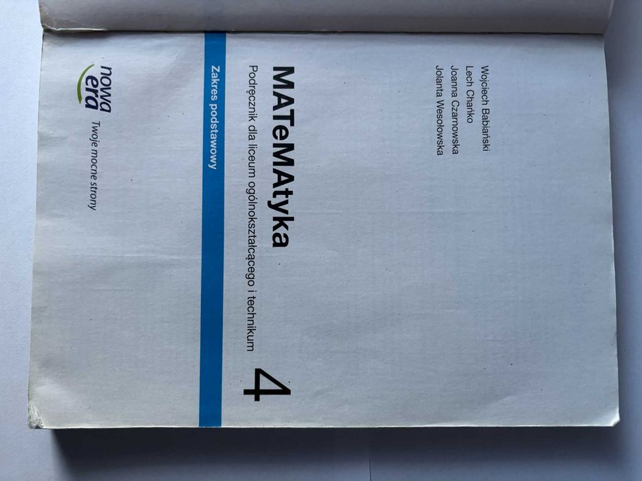 Podręcznik Matematyka 4 Nowa Era